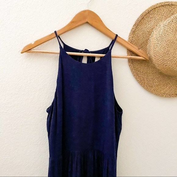LOFT Navy Blue Halter Midi Dress XS - Picture 3 of 9